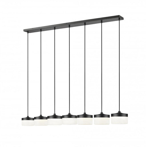 7 Light Linear Chandelier | 827P6-7L-MB-LED