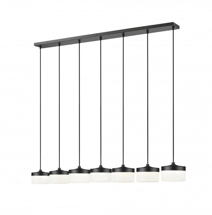 7 Light Linear Chandelier | 827P6-7L-MB-LED