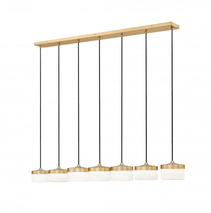 7 Light Linear Chandelier | 827P6-7L-MGLD-LED