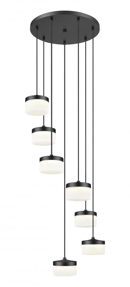 7 Light Chandelier | 827P6-7R-MB-LED