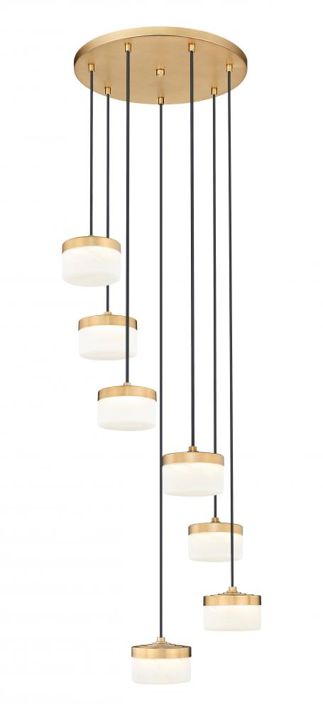 7 Light Chandelier | 827P6-7R-MGLD-LED