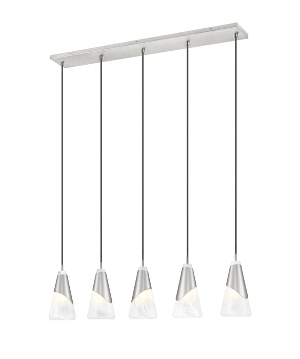 5 Light Linear Chandelier | 828P6-5L-BN