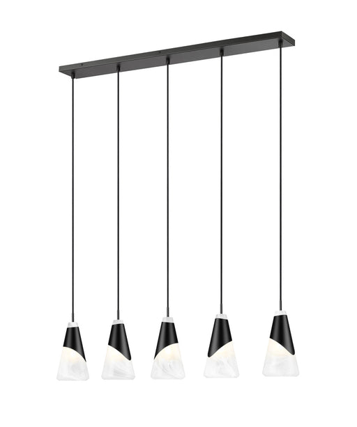 5 Light Linear Chandelier | 828P6-5L-MB
