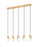 5 Light Linear Chandelier | 828P6-5L-MGLD