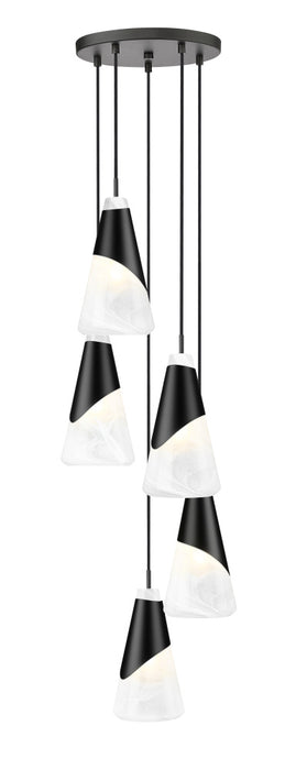 5 Light Chandelier | 828P6-5R-MB