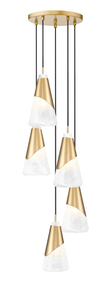 5 Light Chandelier | 828P6-5R-MGLD