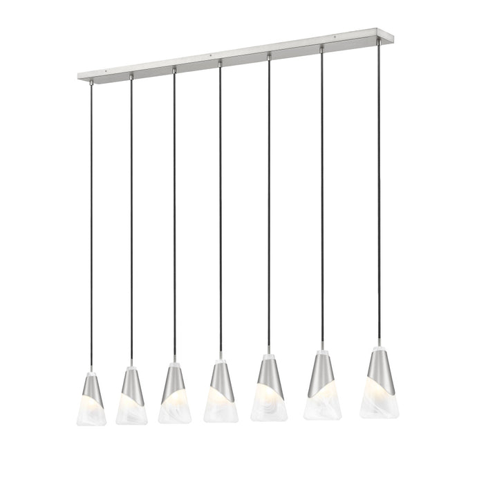 7 Light Linear Chandelier | 828P6-7L-BN