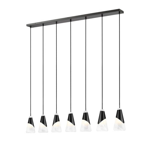 7 Light Linear Chandelier | 828P6-7L-MB