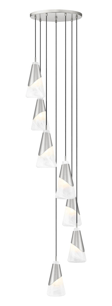 7 Light Chandelier | 828P6-7R-BN