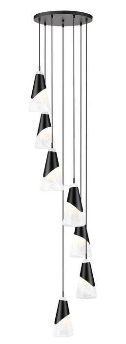 7 Light Chandelier | 828P6-7R-MB