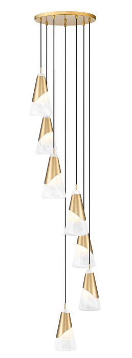 7 Light Chandelier | 828P6-7R-MGLD
