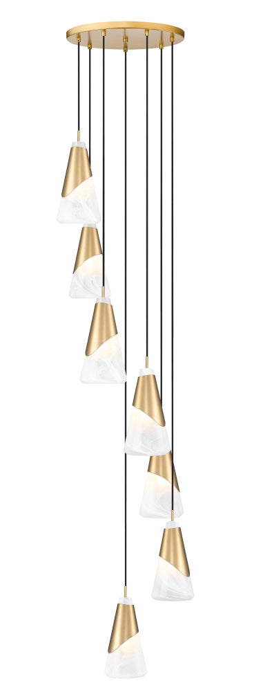 7 Light Chandelier | 828P6-7R-MGLD