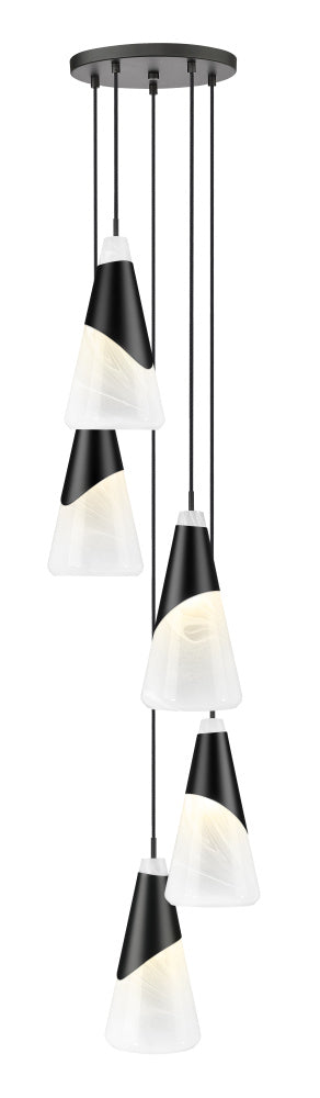 5 Light Chandelier | 828P7-5R-MB