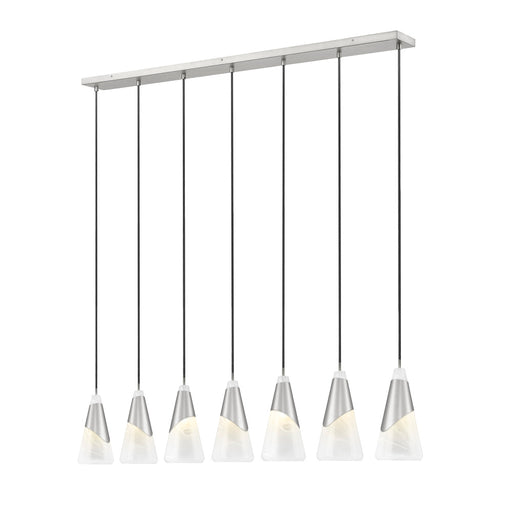 7 Light Linear Chandelier | 828P7-7L-BN