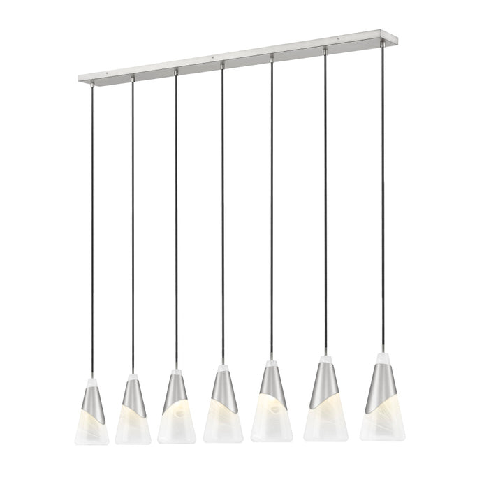 7 Light Linear Chandelier | 828P7-7L-BN