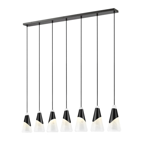 7 Light Linear Chandelier | 828P7-7L-MB