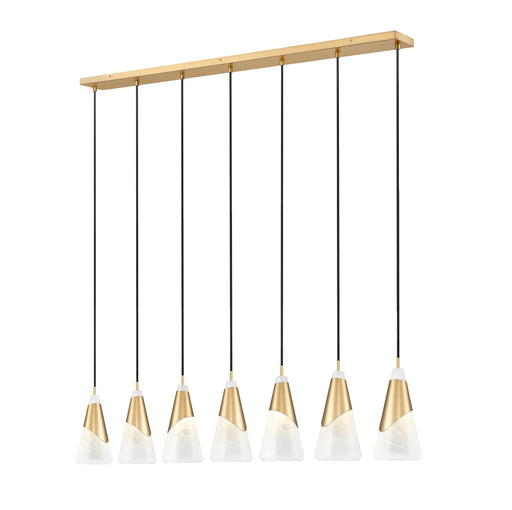 7 Light Linear Chandelier | 828P7-7L-MGLD