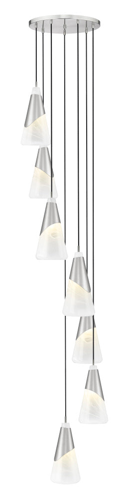 7 Light Chandelier | 828P7-7R-BN