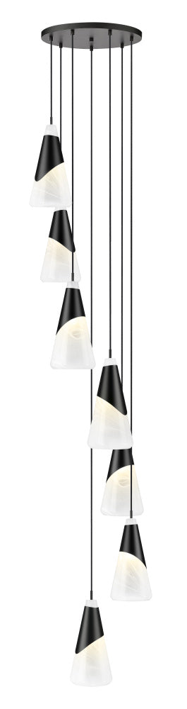 7 Light Chandelier | 828P7-7R-MB