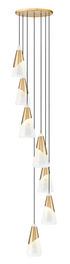 7 Light Chandelier | 828P7-7R-MGLD