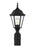 Generation Lighting Bakersville traditional 1-light outdoor exterior post lantern in black finish with clear beveled gla