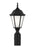 Generation Lighting Bakersville traditional 1-light outdoor exterior post lantern in black finish with satin etched glas