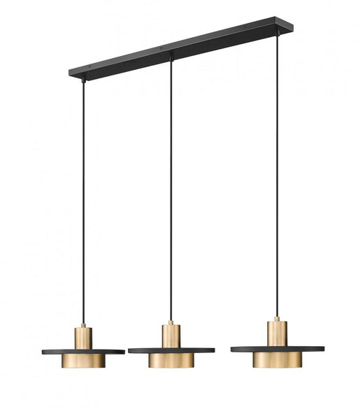 3 Light Linear Chandelier | 829P12-3L-MB-MGLD-LE