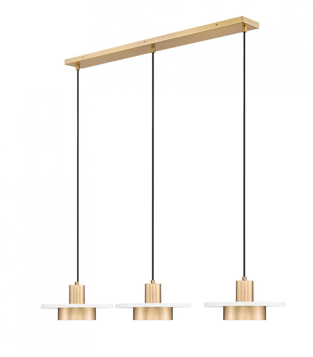 3 Light Linear Chandelier | 829P12-3L-MW-MGLD-LE