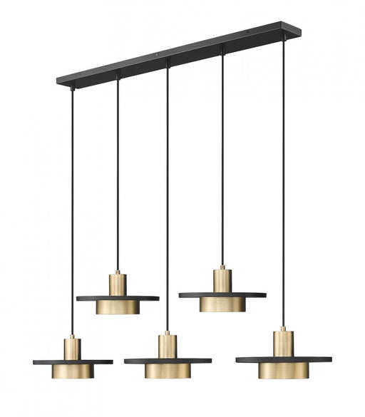 5 Light Linear Chandelier | 829P12-5L-MB-MGLD-LE