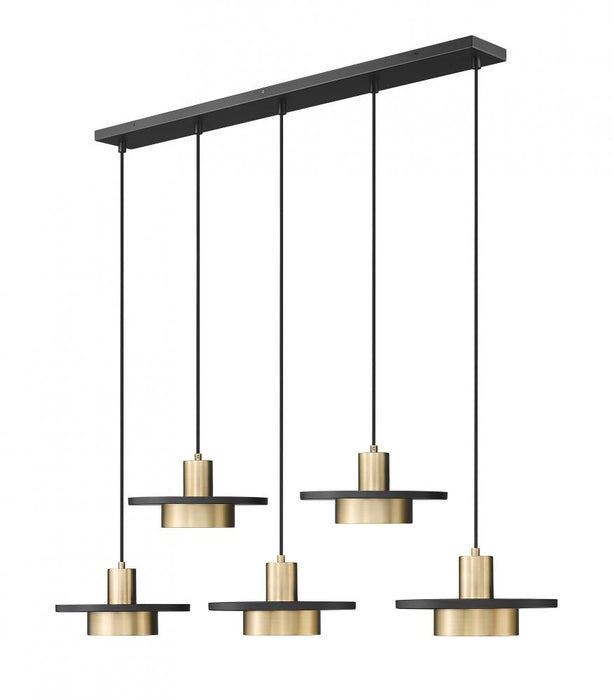 5 Light Linear Chandelier | 829P12-5L-MB-MGLD-LE