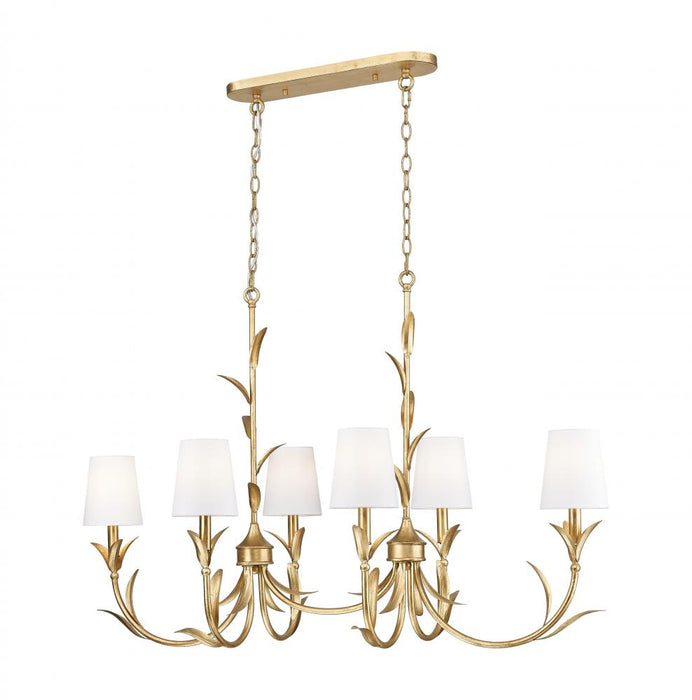6 Light Linear Chandelier | 830-44L-GLF