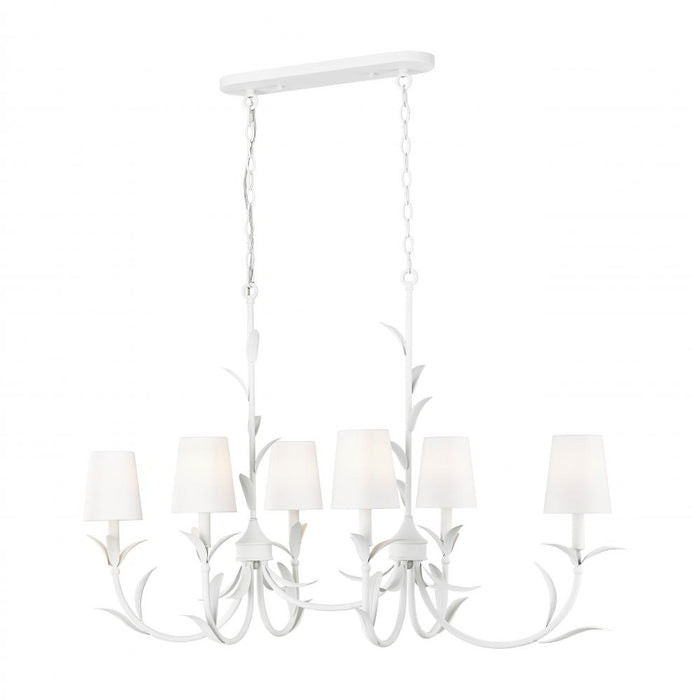 6 Light Linear Chandelier | 830-44L-TXWH