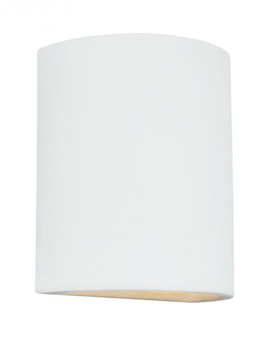 Generation Lighting Paintable Ceramic Sconces transitional 1-light LED outdoor exterior Dark Sky compliant round wall la