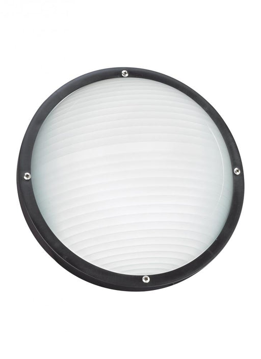 Generation Lighting Bayside traditional 1-light outdoor exterior wall or ceiling mount in black finish with frosted whit