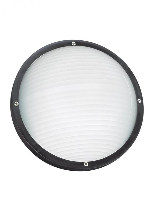 Generation Lighting Bayside traditional 1-light LED outdoor exterior wall or ceiling mount in black finish with frosted