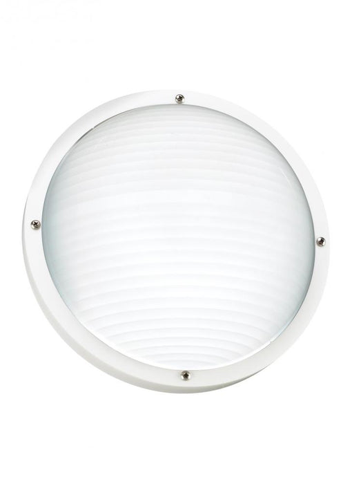 Generation Lighting Bayside traditional 1-light LED outdoor exterior wall or ceiling mount in white finish with frosted