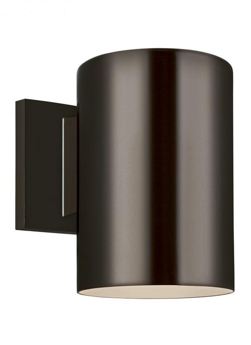 Visual Comfort & Co. Studio Collection Outdoor Cylinders transitional 1-light LED outdoor exterior small wall lantern sconce in bronze fini