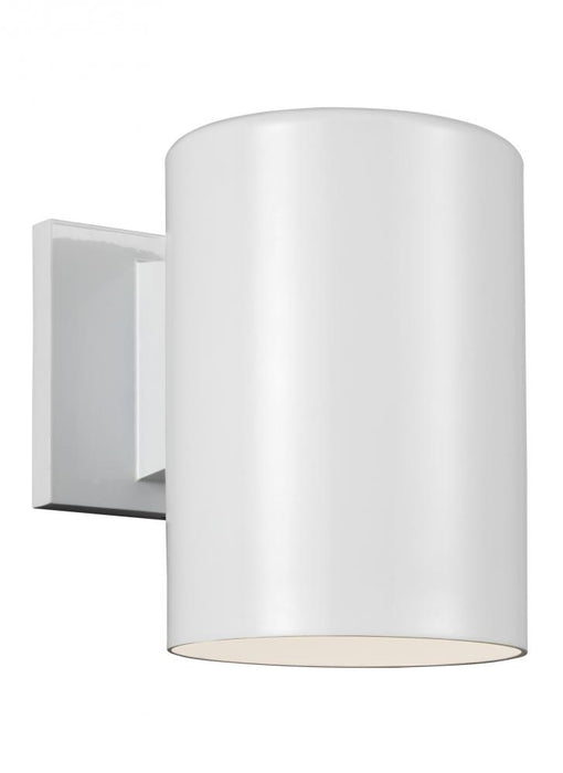 Visual Comfort & Co. Studio Collection Outdoor Cylinders transitional 1-light LED outdoor exterior small wall lantern sconce in white finis