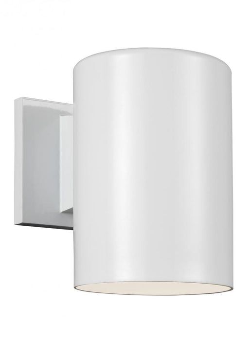 Visual Comfort & Co. Studio Collection Outdoor Cylinders transitional 1-light LED outdoor exterior small wall lantern sconce in white finis