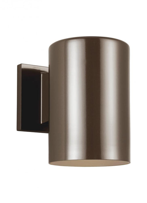 Visual Comfort & Co. Studio Collection Outdoor Cylinders transitional 1-light LED outdoor exterior small wall lantern sconce in bronze fini