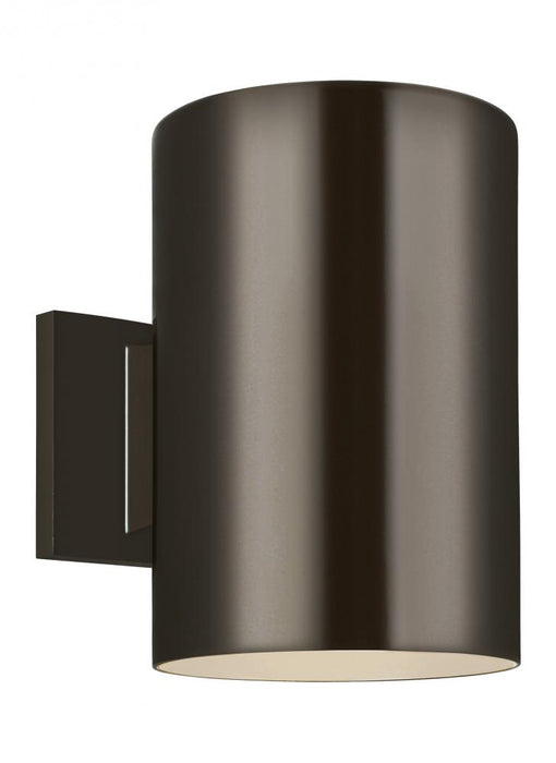 Visual Comfort & Co. Studio Collection Outdoor Cylinders transitional 1-light LED outdoor exterior large wall lantern sconce in bronze fini