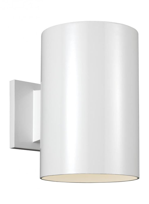 Visual Comfort & Co. Studio Collection Outdoor Cylinders transitional 1-light LED outdoor exterior large wall lantern sconce in white finis
