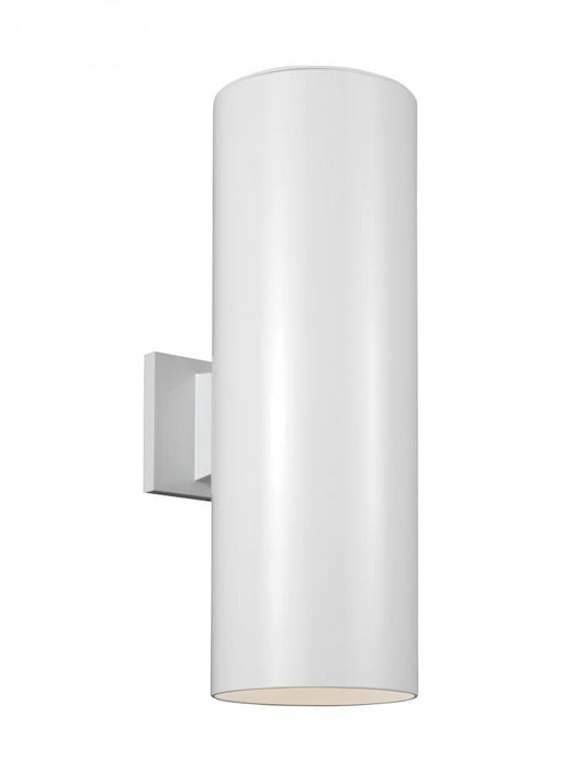 Visual Comfort & Co. Studio Collection Outdoor Cylinders transitional 2-light outdoor exterior large wall lantern sconce in white finish wi