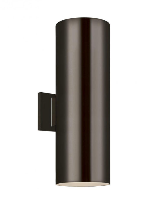 Visual Comfort & Co. Studio Collection Outdoor Cylinders transitional 2-light LED outdoor exterior large wall lantern sconce in bronze fini