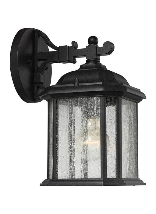Generation Lighting Kent traditional 1-light outdoor exterior small wall lantern sconce in oxford bronze finish with cle