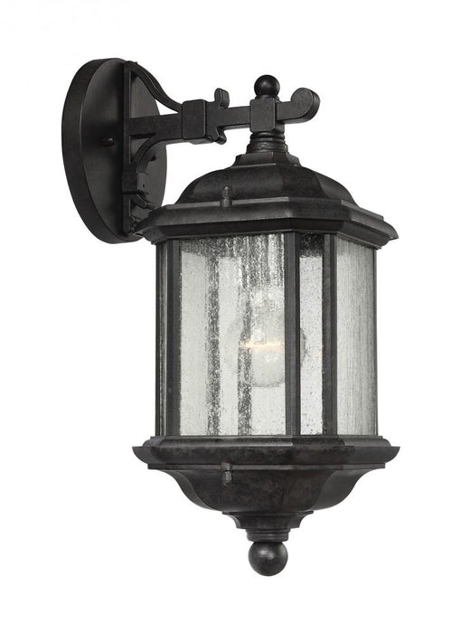 Generation Lighting Kent traditional 1-light outdoor exterior medium wall lantern sconce in oxford bronze finish with cl | 84030-746