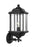 Generation Lighting Kent traditional 1-light outdoor exterior large uplight wall lantern sconce in black finish with cle