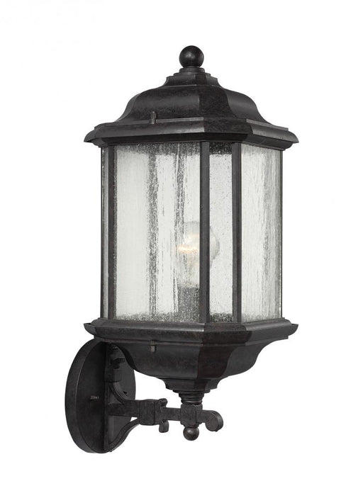 Generation Lighting Kent traditional 1-light outdoor exterior wall lantern sconce in oxford bronze finish with clear see