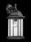 Generation Lighting Sevier traditional 1-light outdoor exterior large downlight outdoor wall lantern sconce in black fin
