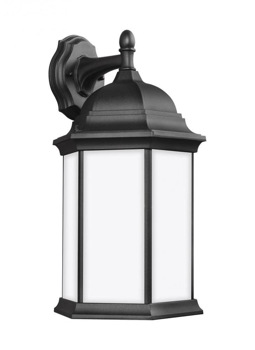 Generation Lighting Sevier traditional 1-light outdoor exterior large downlight outdoor wall lantern sconce in black fin